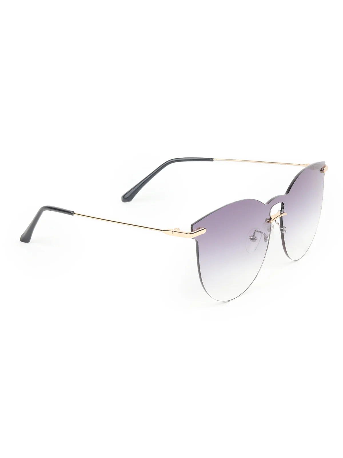 Odette Black Acrylic Round Sunglasses for Women - Image 4