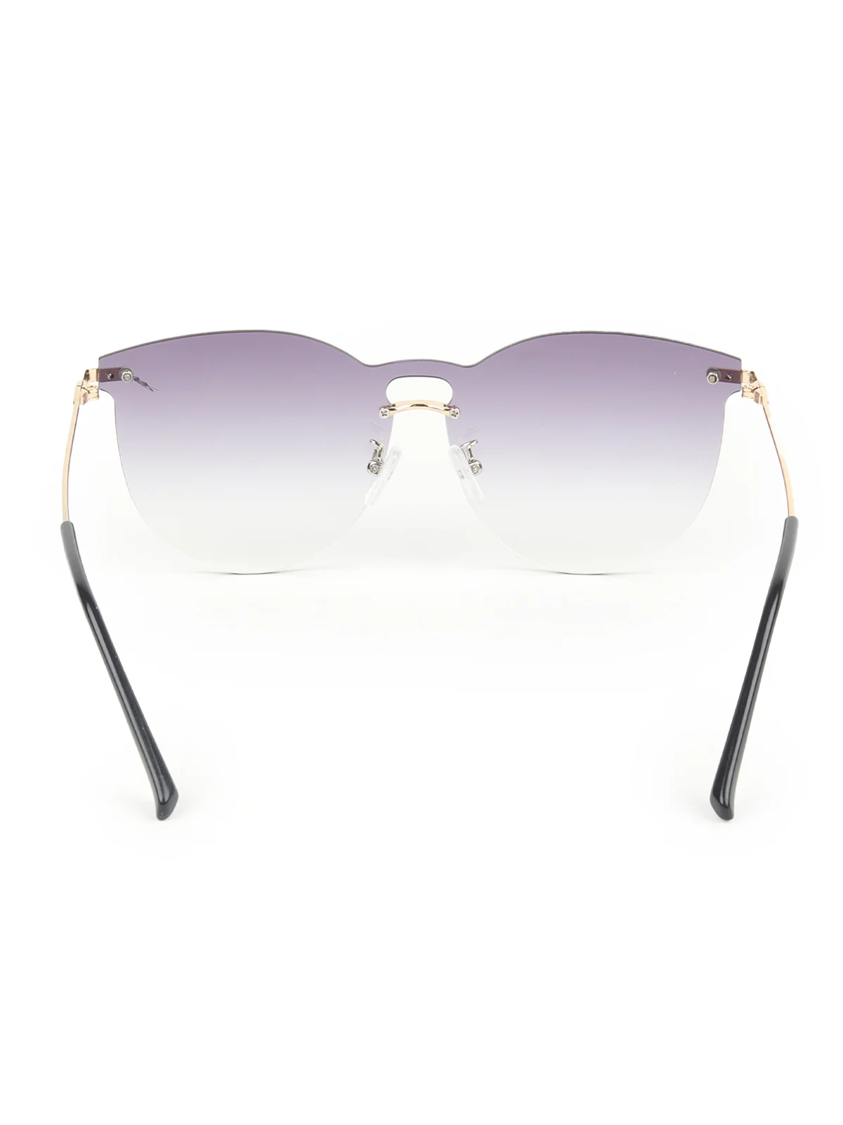 Odette Black Acrylic Round Sunglasses for Women - Image 5