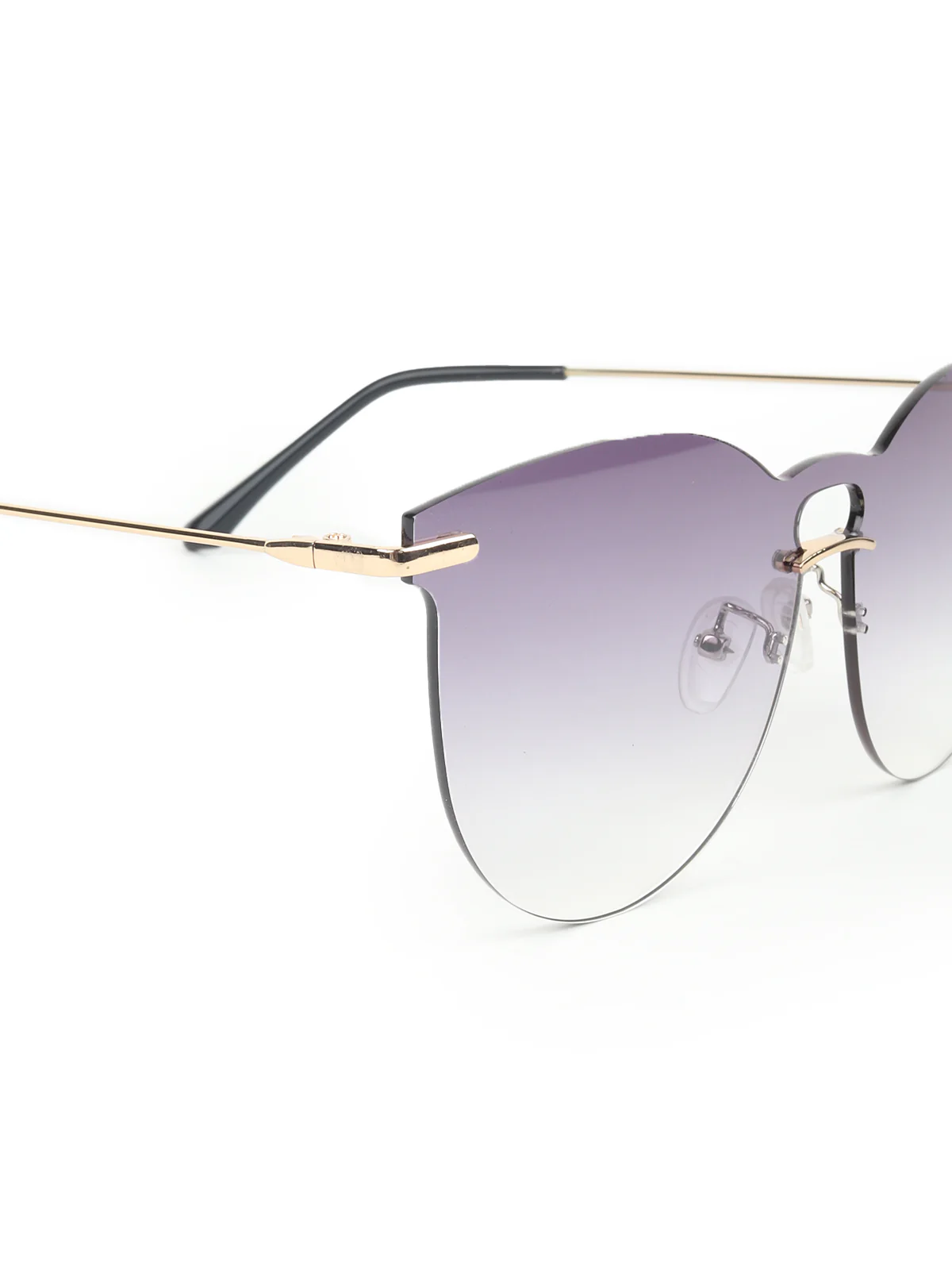 Odette Black Acrylic Round Sunglasses for Women - Image 6