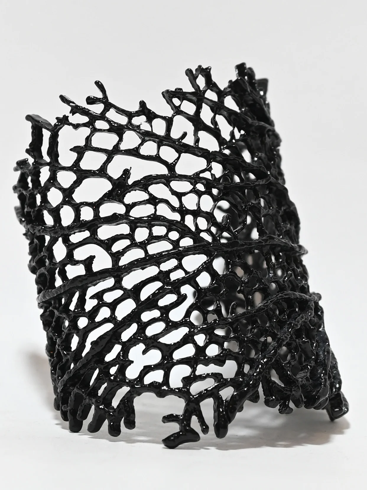 Odette Black Alloy Coral Design Bracelet For Women - Image 2