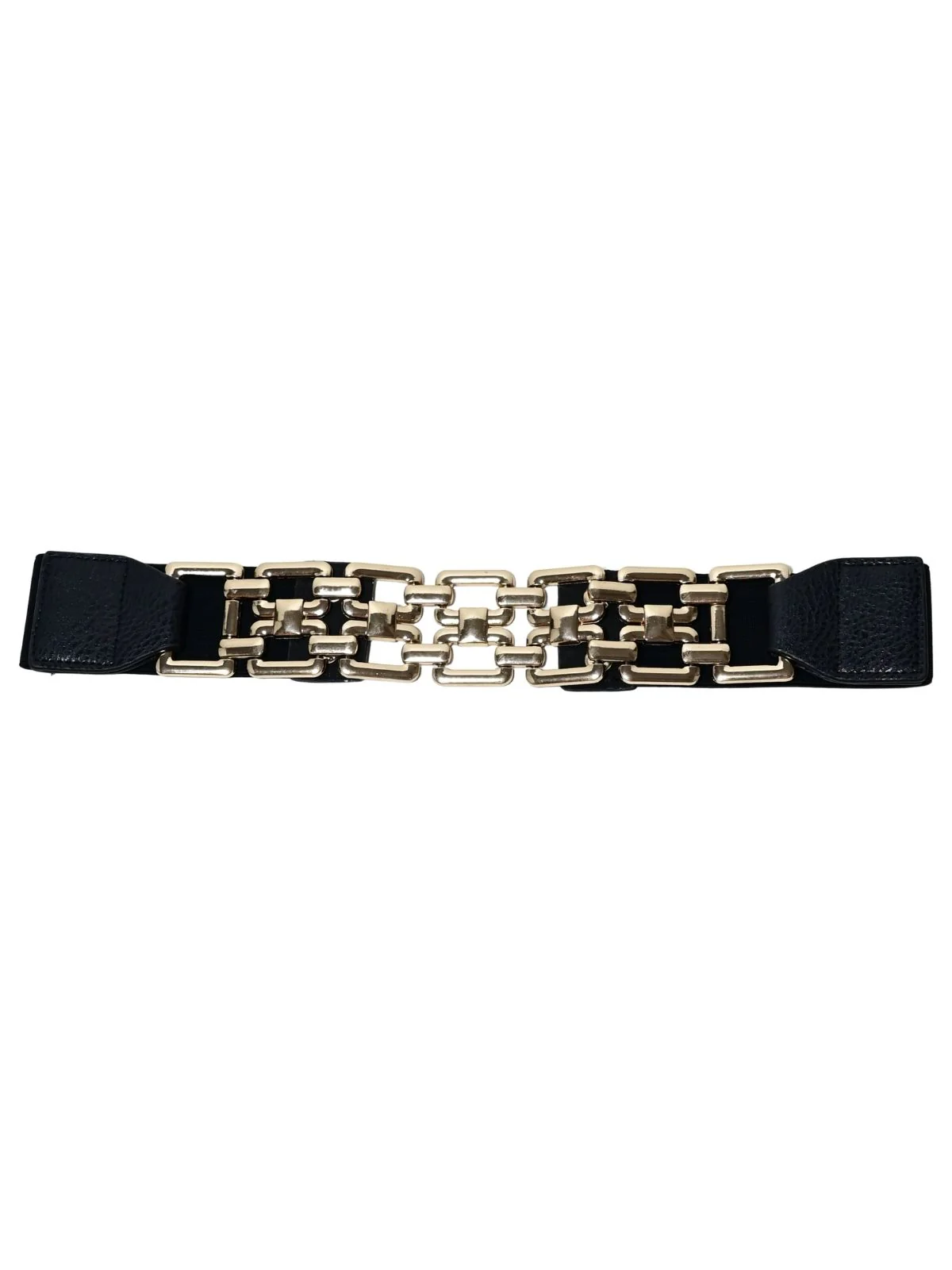 Odette Black Alloy Metallic Design Belt For Women - Image 2