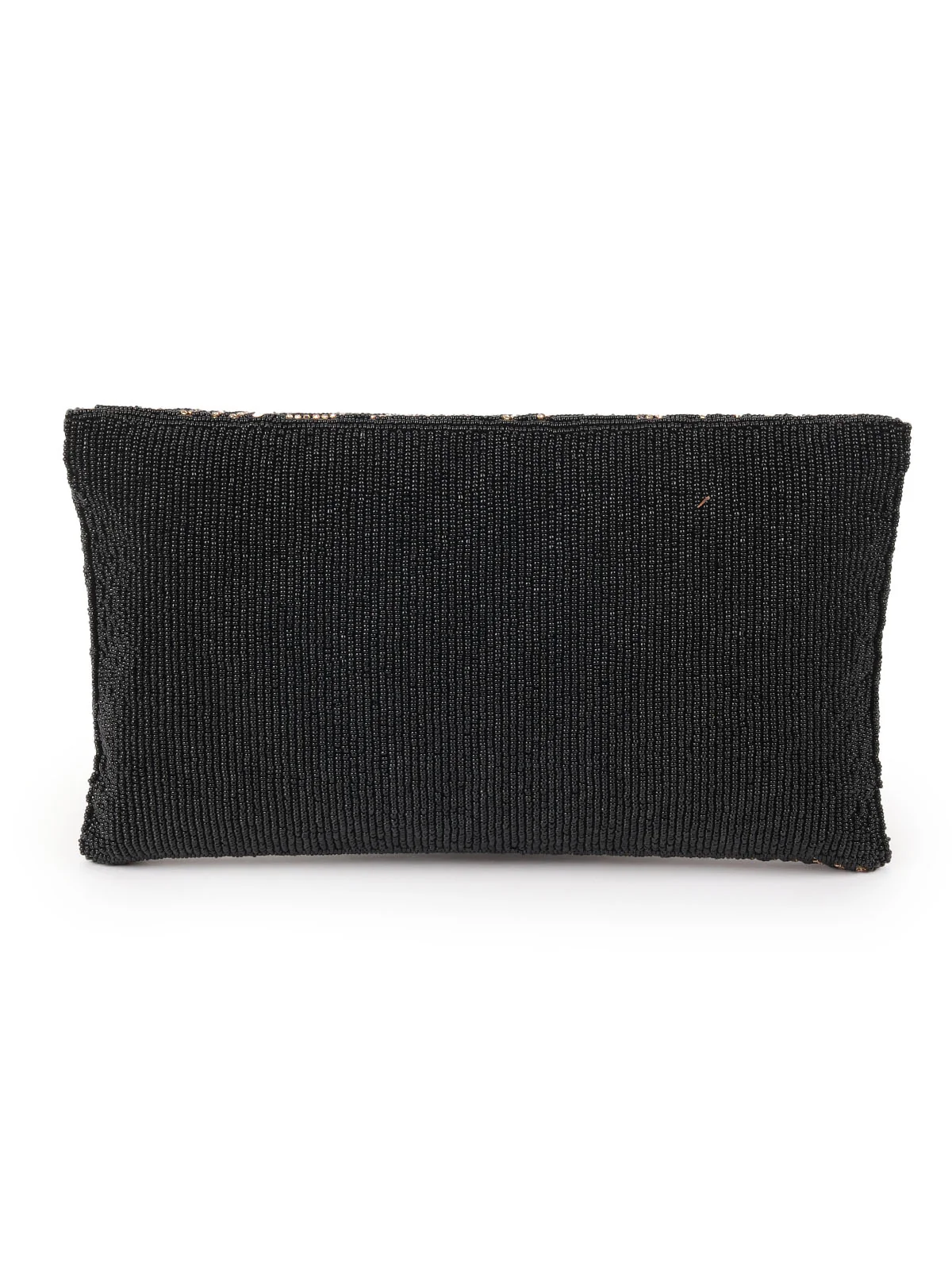 Odette Black And Gold Jute Beads Embellished Clutch With Golden Stone Clutch For Women - Image 5