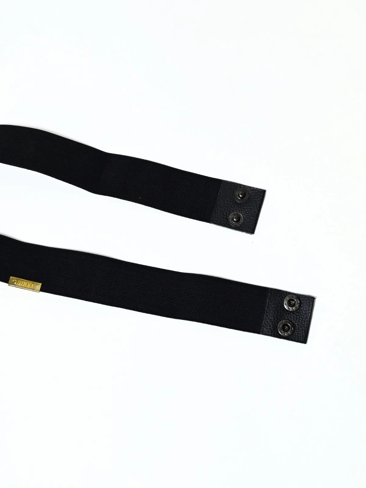 Odette Black And Golden Elastic Embellished Belt For Women - Image 5