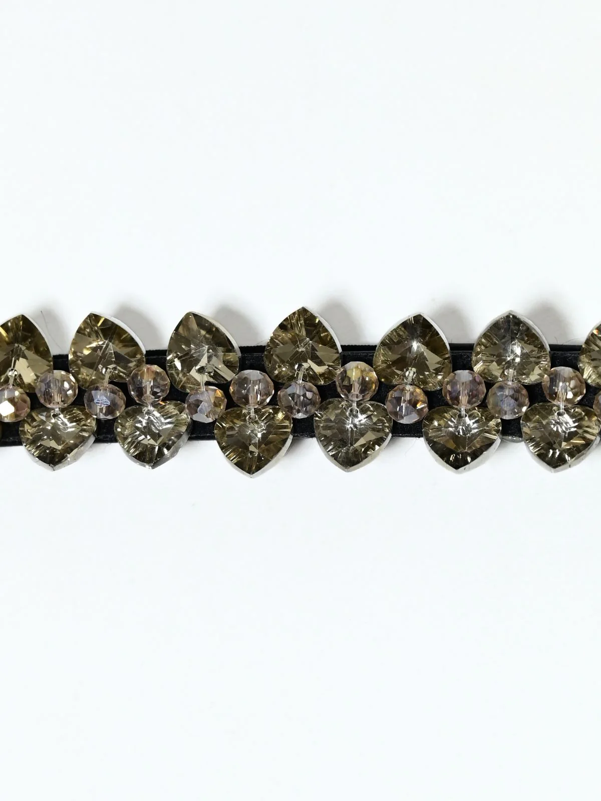 Odette Black And Golden Elastic Embellished Belt For Women - Image 4
