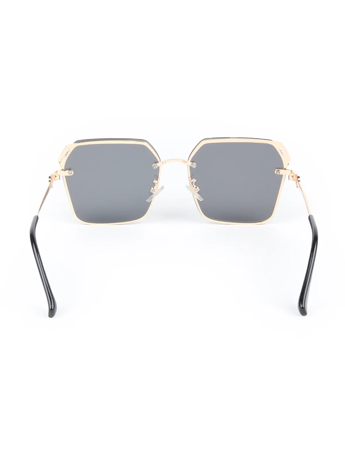 Odette Black and Teal Acrylic Round Sunglasses for Women - Image 4