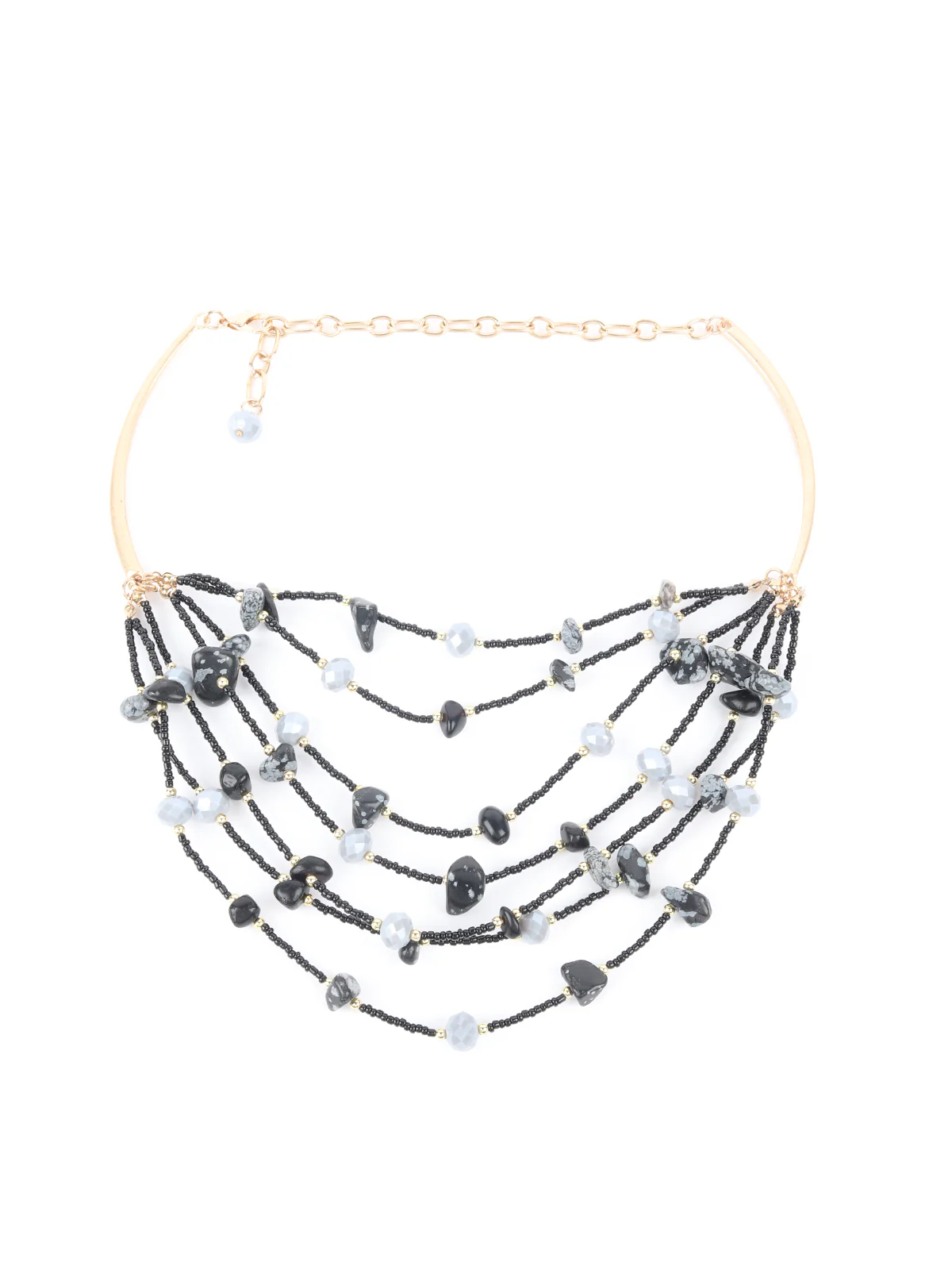 Odette Black Beaded Western Choker Neckpiece For Women - Image 2