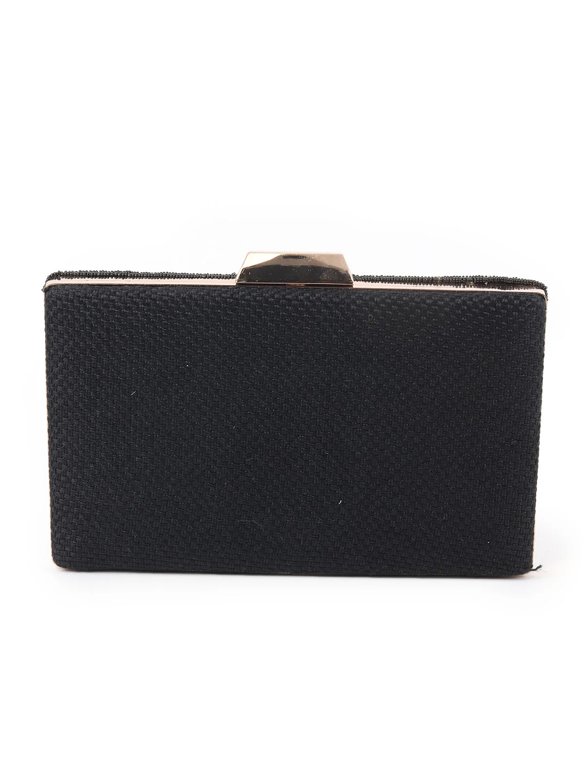 Odette Black Beads Embroidered Clutch Bag For Women - Image 5