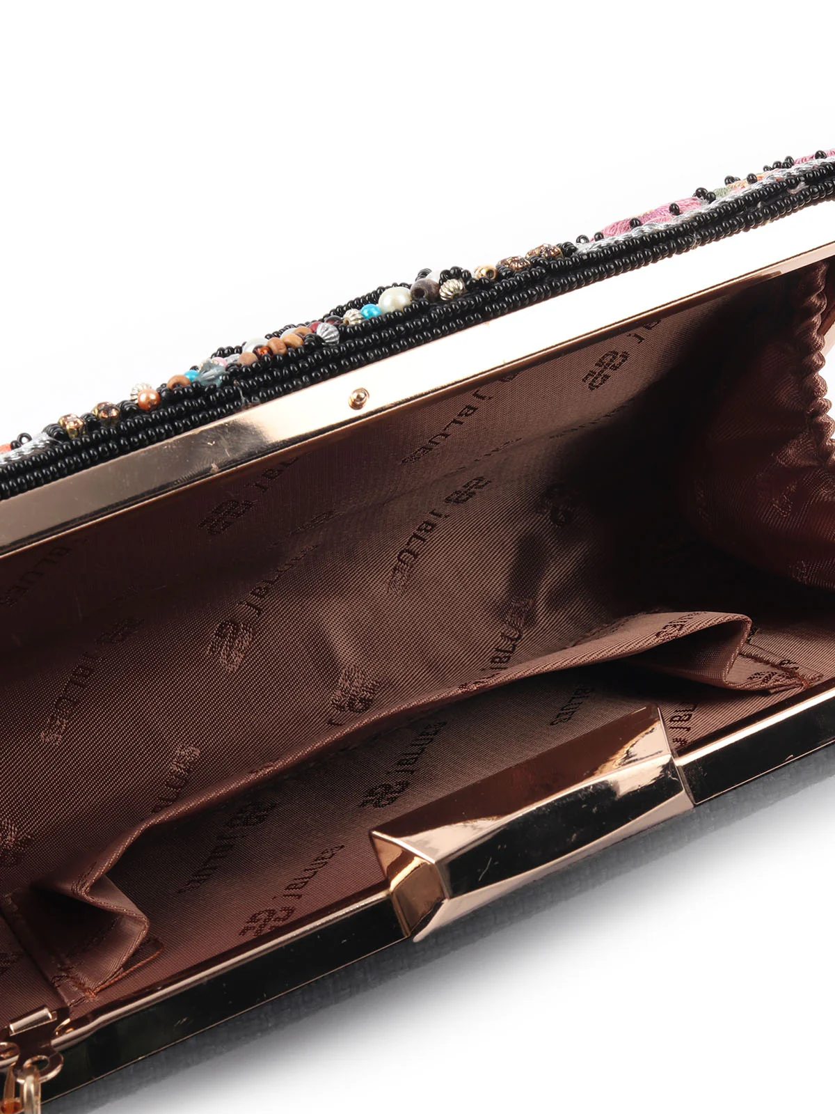 Odette Black Beads Embroidered Clutch Bag For Women - Image 6