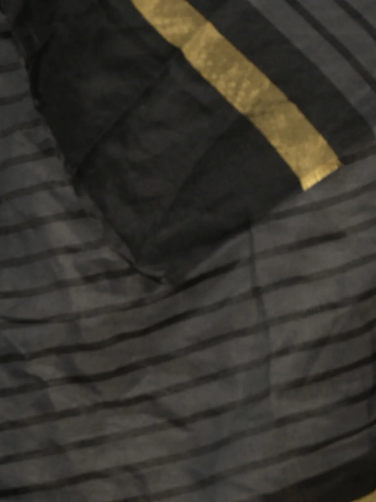 Odette Black Cotton Blend Woven Saree for Women - Image 5