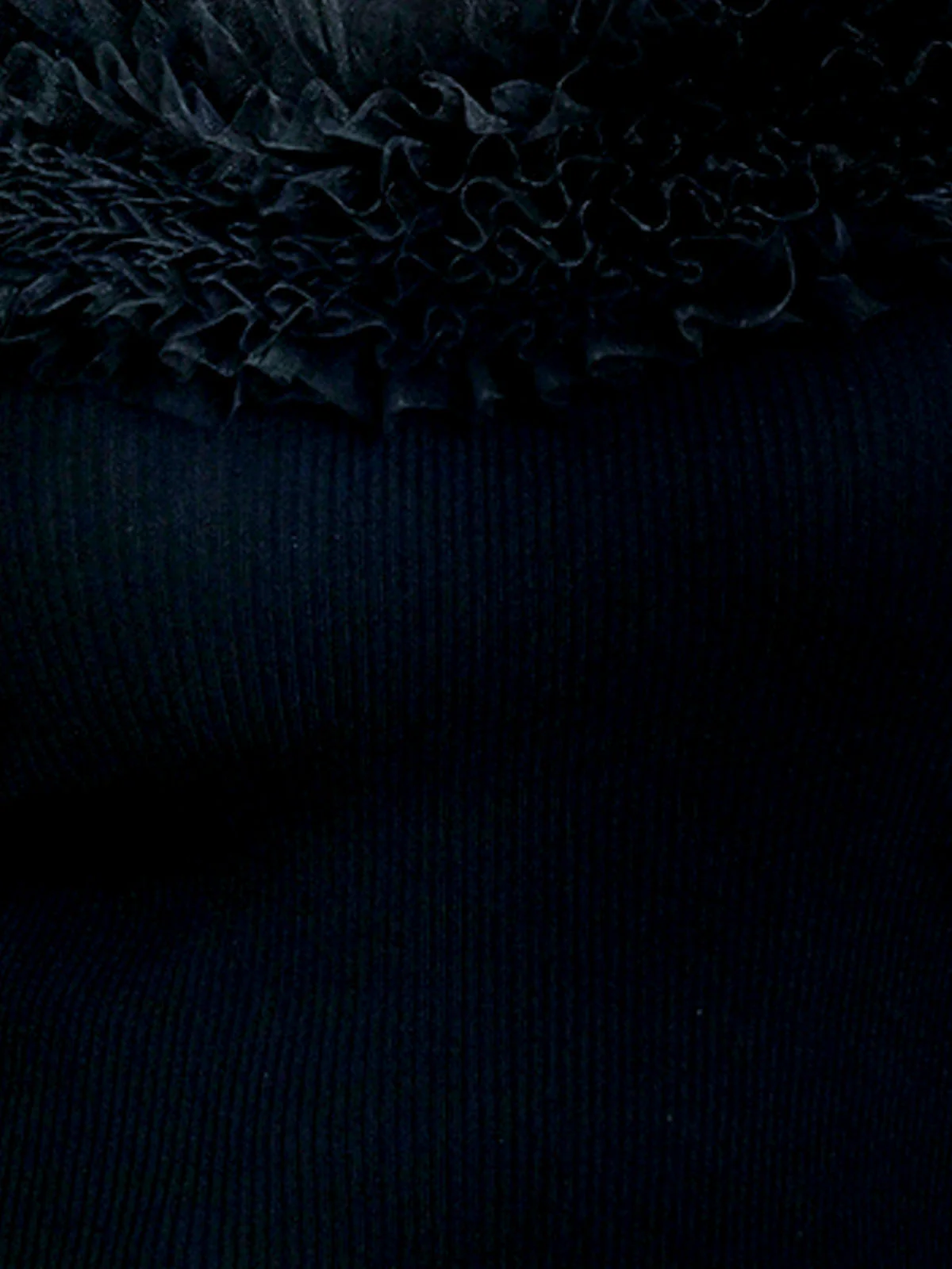 Odette Black Cotton Rib Solid Top For Women Premium Fashion - Image 4