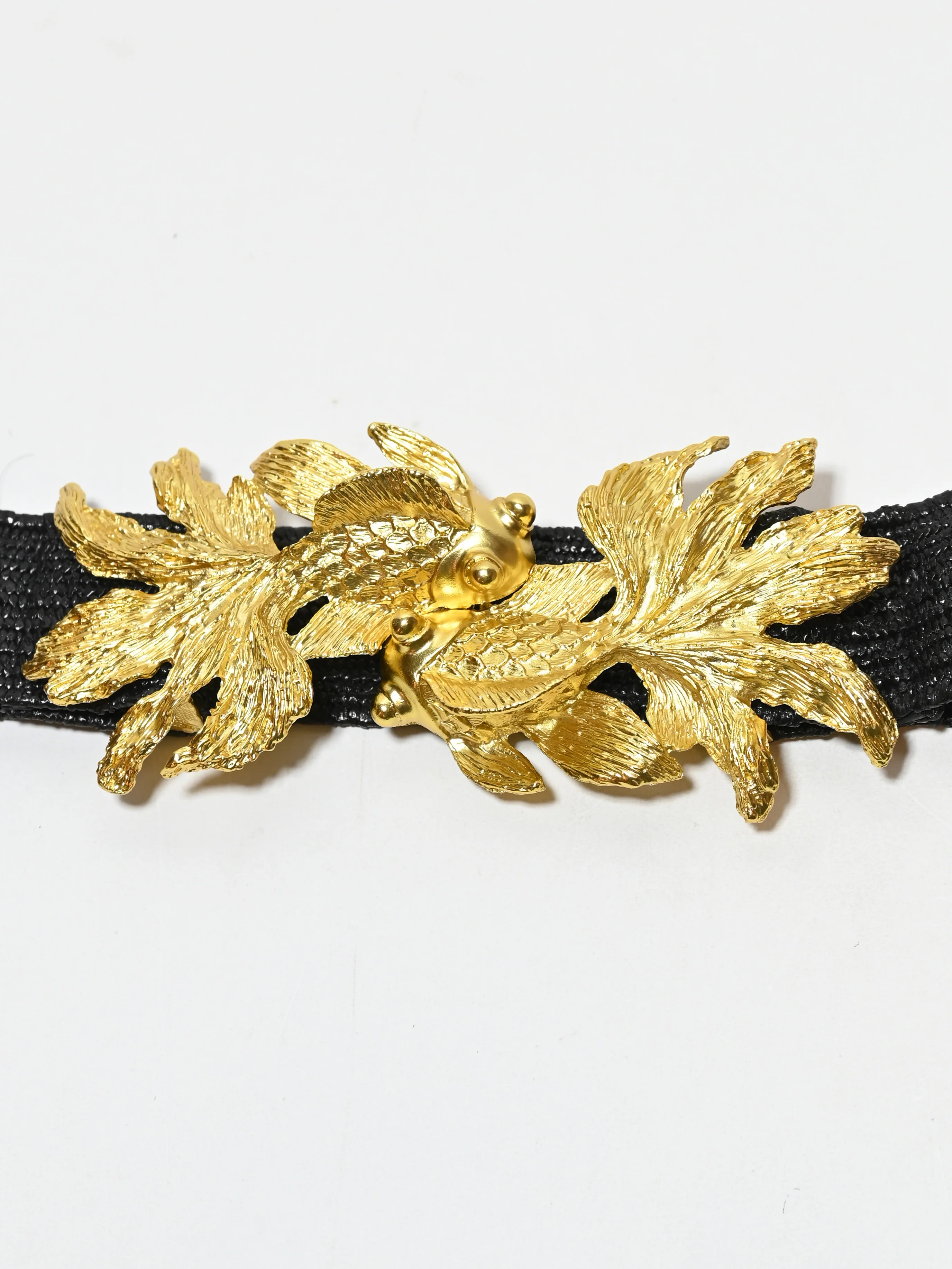 Odette Black Elastic And Raffia Metallic Design Belt For Women - Image 4