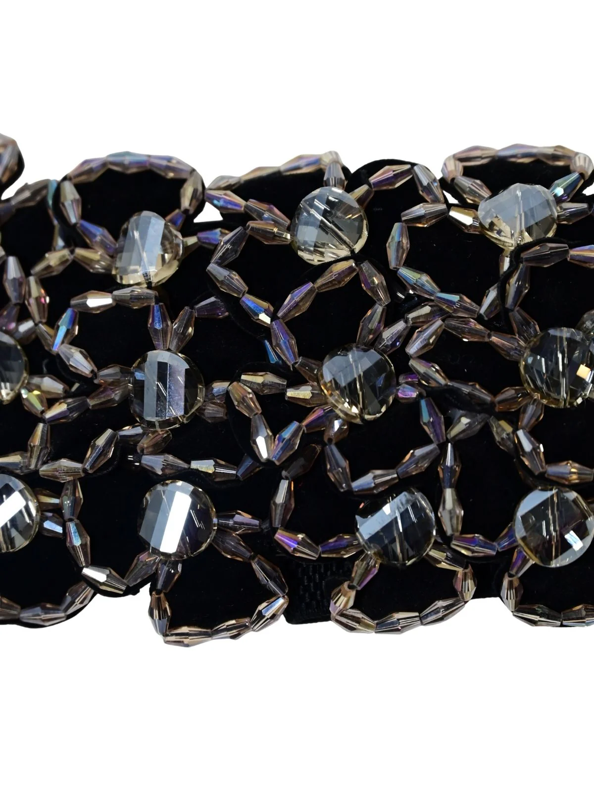 Odette Black Elastic Beaded Pearl Belt For Women - Image 5