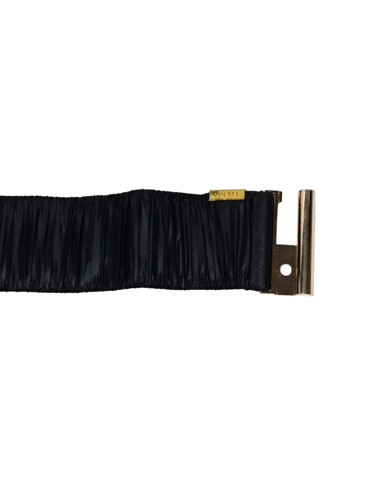 Odette Black Elastic Gathered Belt For Women - Image 4