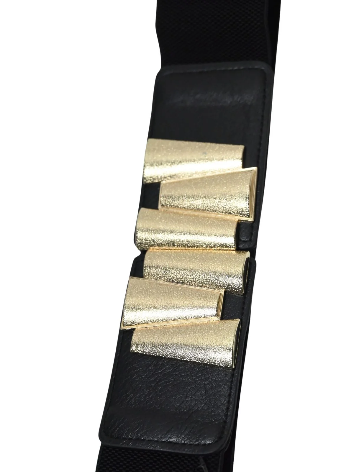 Odette Black Elastic Solid Belt For Women - Image 4