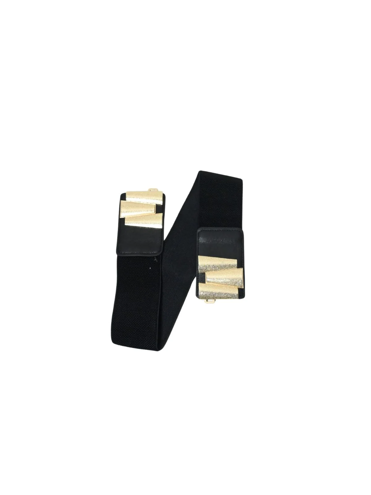 Odette Black Elastic Solid Belt For Women - Image 7