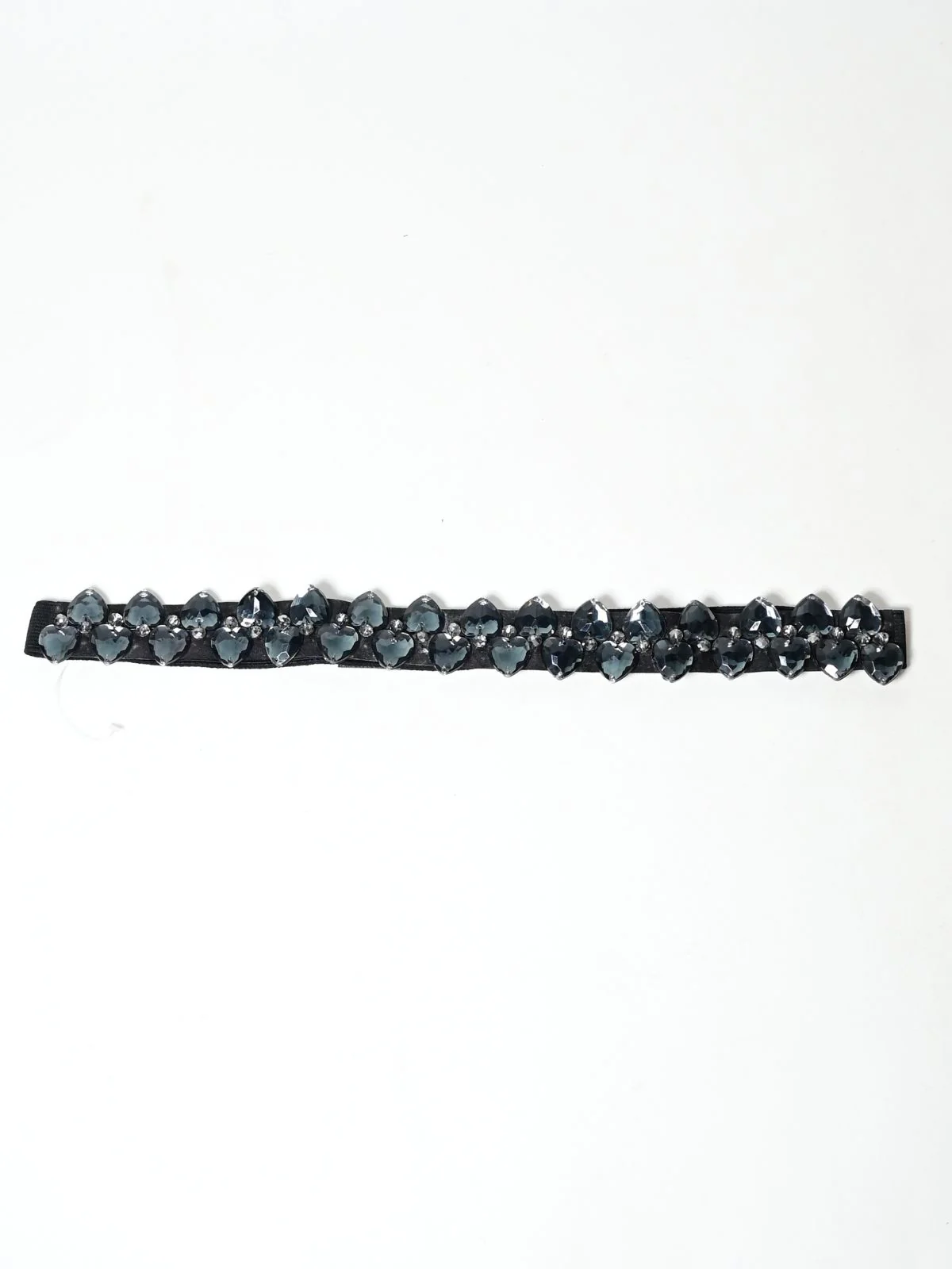 Odette Black Elastic Stone Belt For Women - Image 2