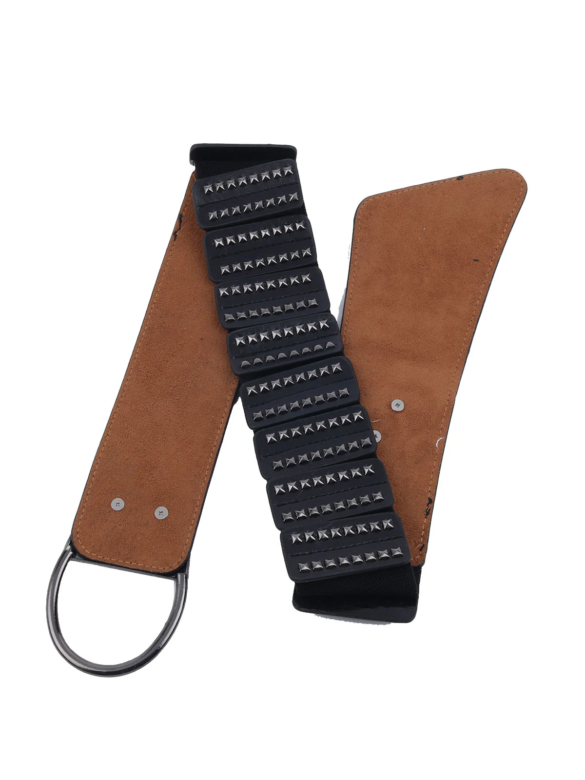 Odette Black Elastic With PU Solid Belt For Women - Image 6