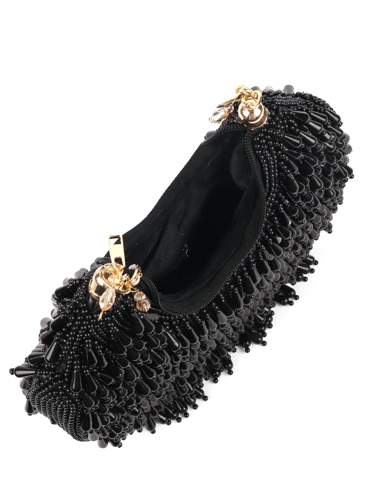 Odette Black Embellished Clutches For Women - Image 6