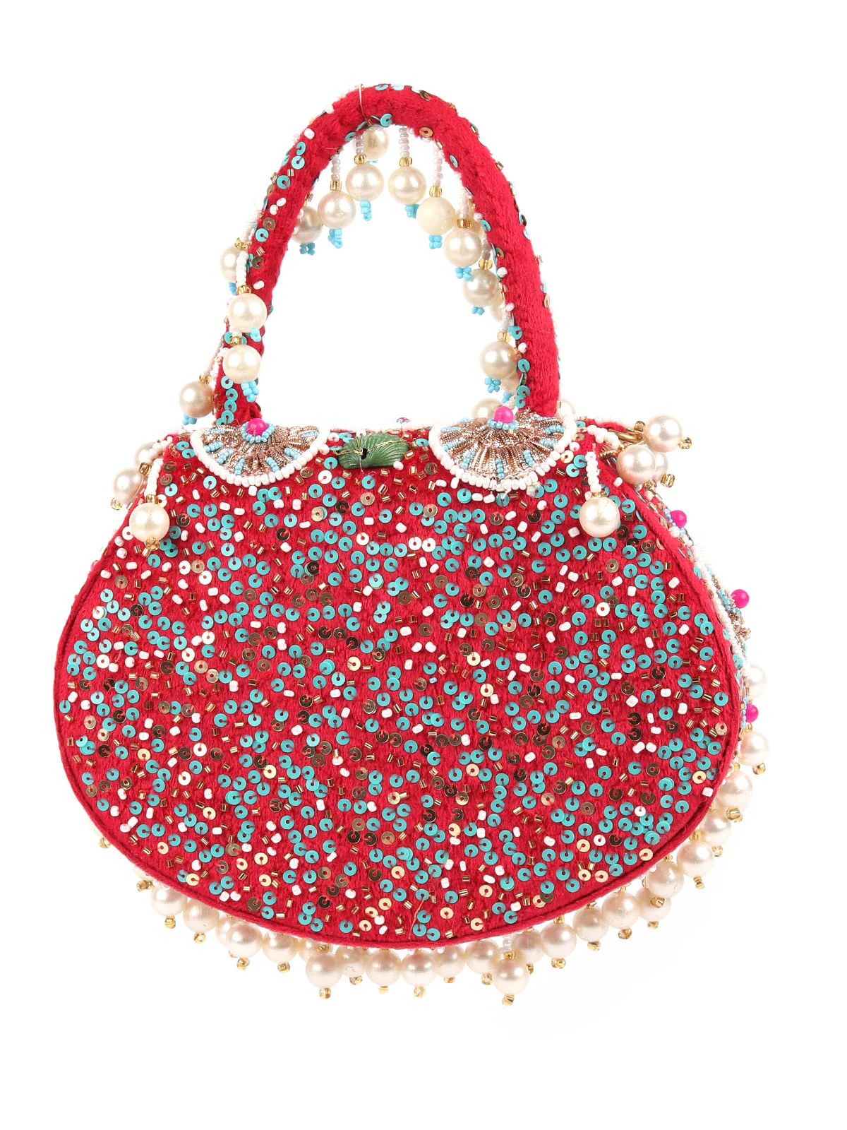 Odette Pink Embellished Clutches For Women - Image 5