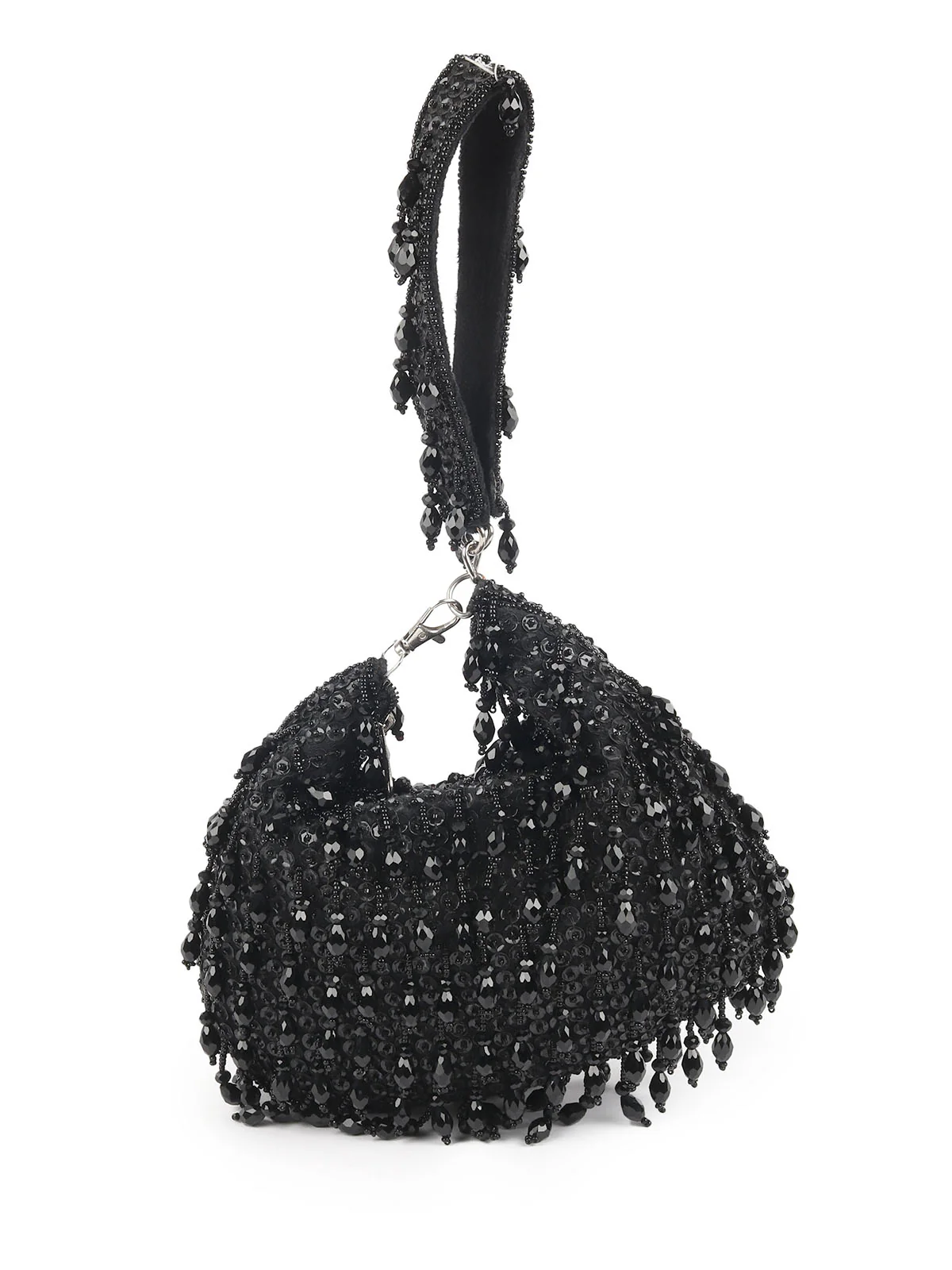 Odette Black Embellished Clutches For Women - Image 3