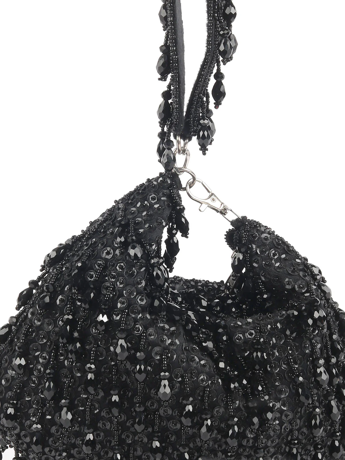 Odette Black Embellished Clutches For Women - Image 6