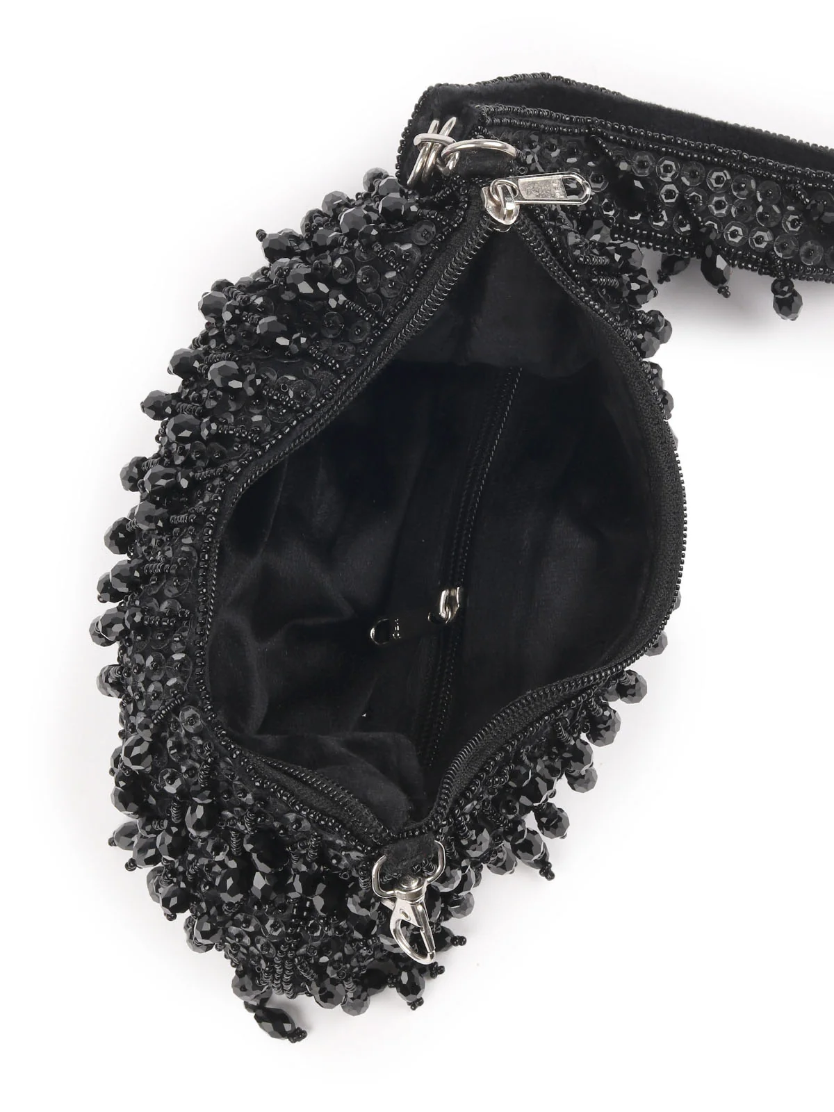 Odette Black Embellished Clutches For Women - Image 7