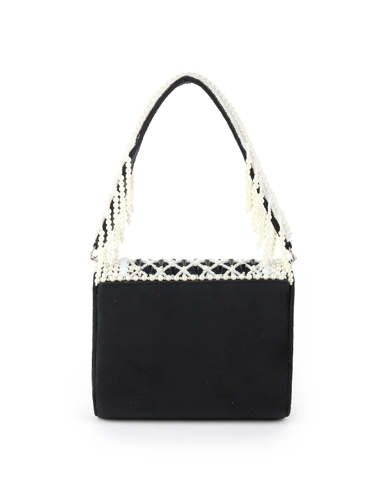 Odette Black Embellished Party Clutch For Women - Image 5