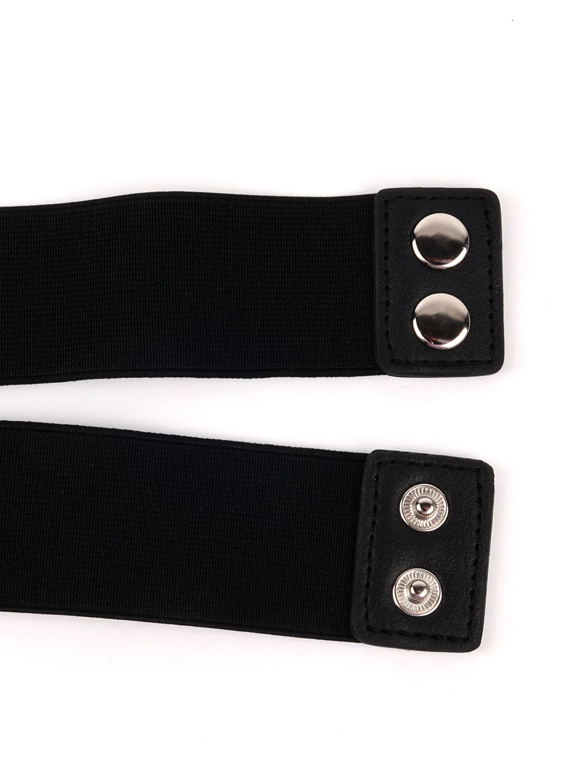 Odette Black Embellished Synthetic Stretchable Belt For Women - Image 4