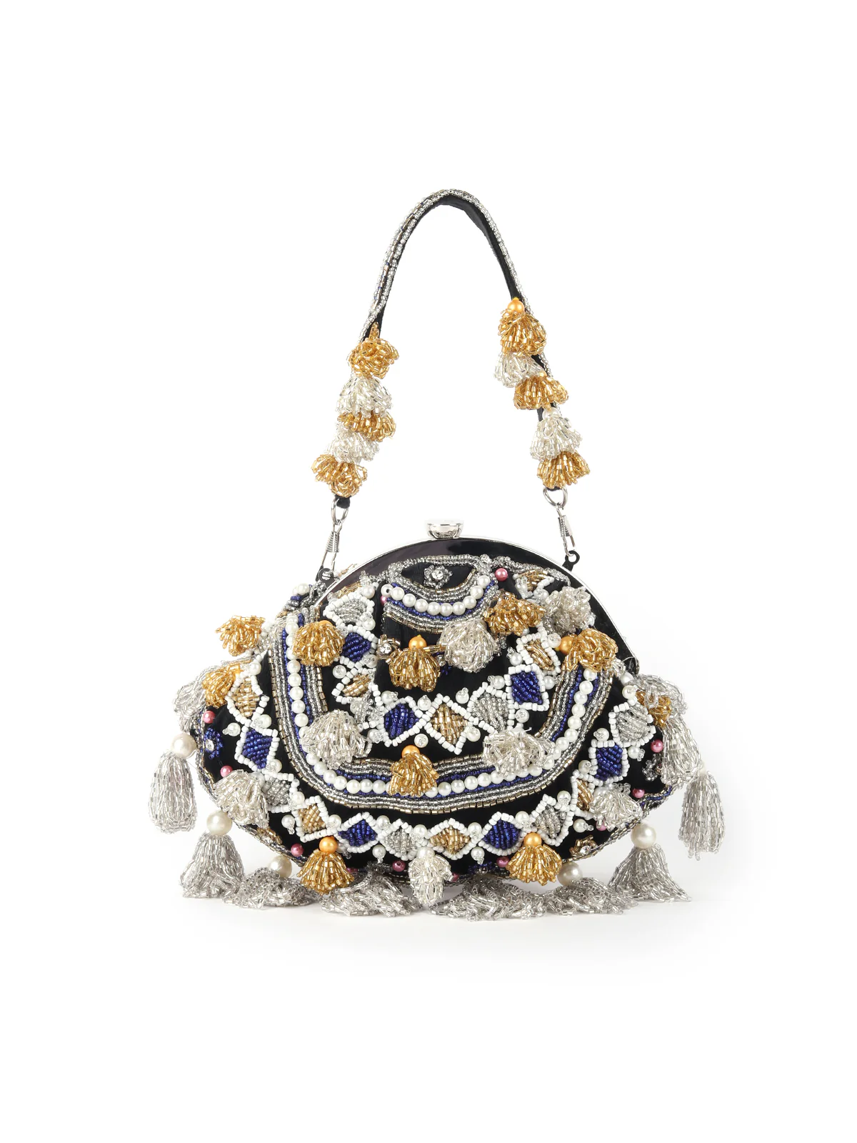 Odette Black Embroidered Batuwa Bag For Women - Image 3