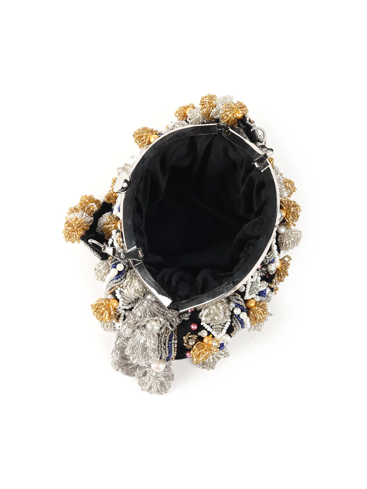 Odette Black Embroidered Batuwa Bag For Women - Image 6
