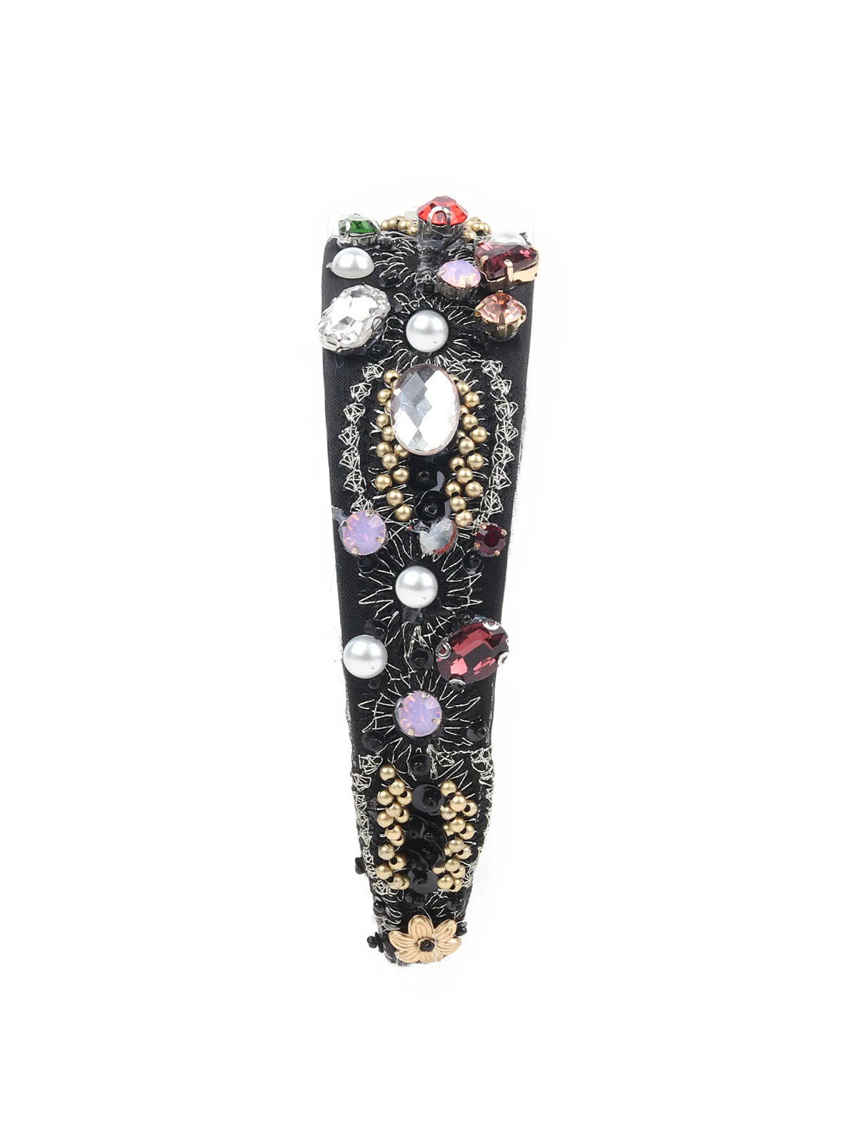 Odette Black Faux Stone Embellished Hair Band for Women - Image 4