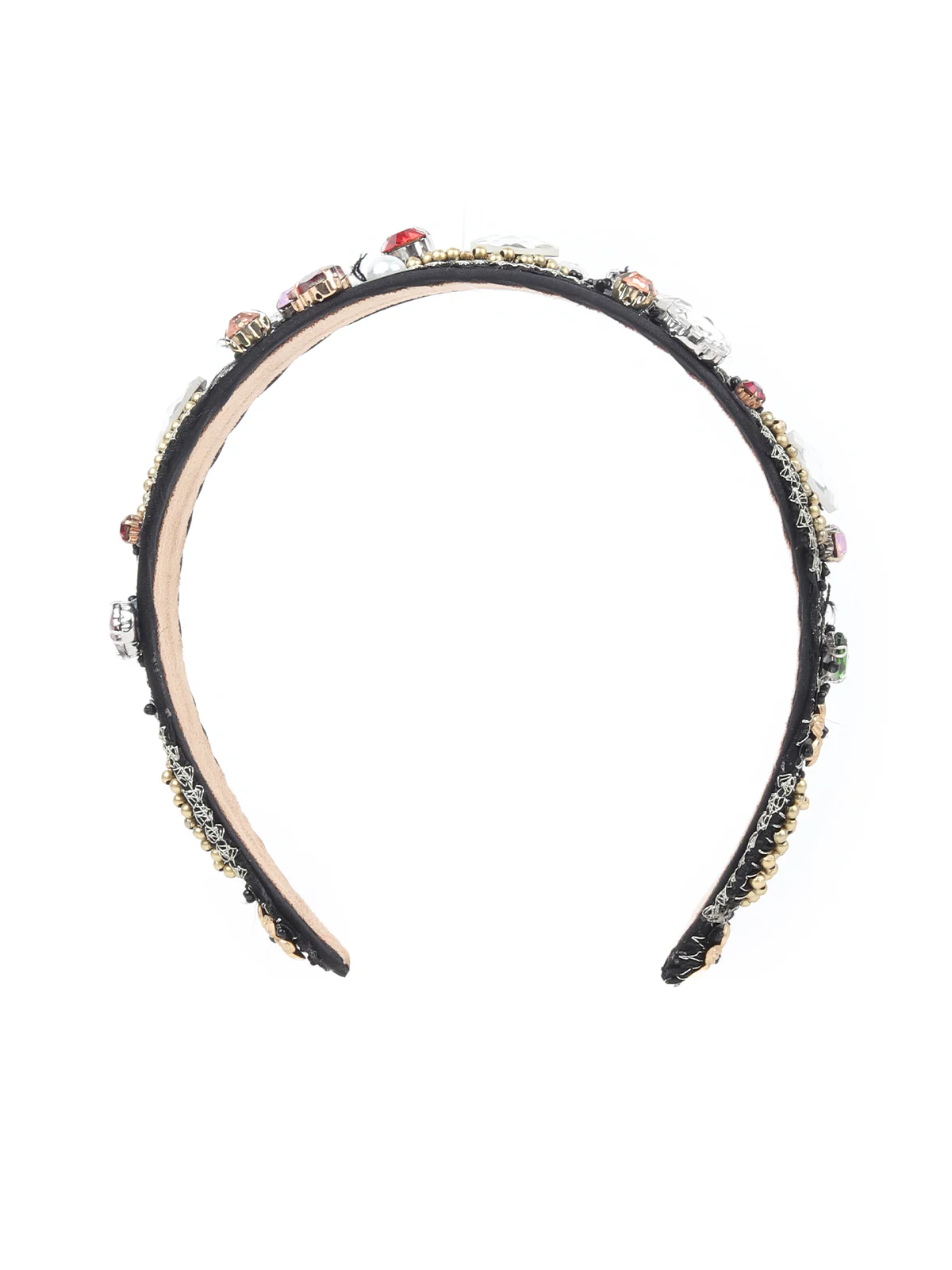 Odette Black Faux Stone Embellished Hair Band for Women - Image 5