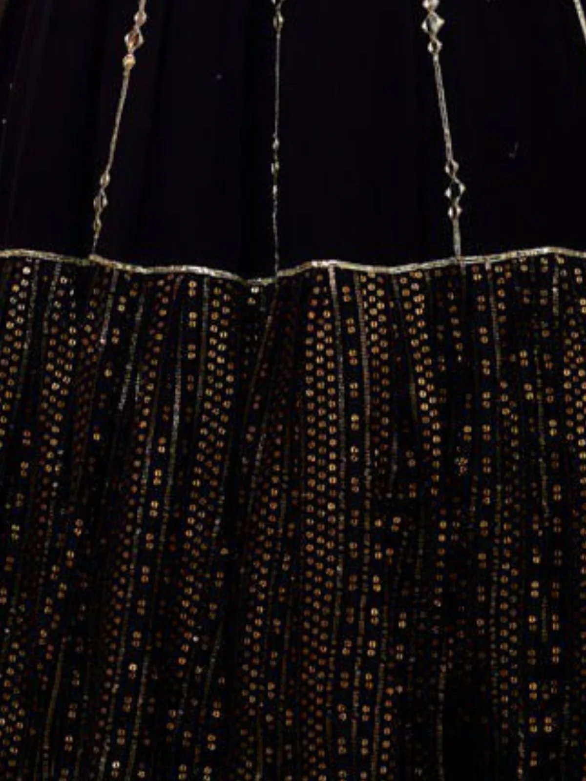 Odette Black Georgette Embellished Semi-Stitched Lehenga For Women - Image 4