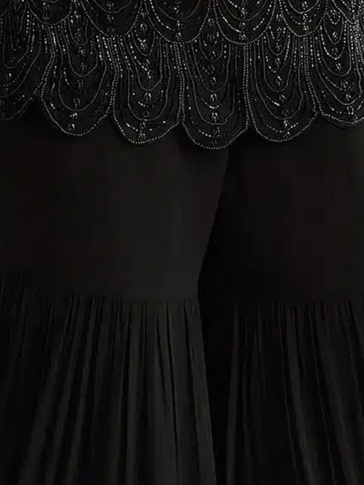 Odette Black Georgette Embroidered Semi-Sitched Kurta Set For Women - Image 3