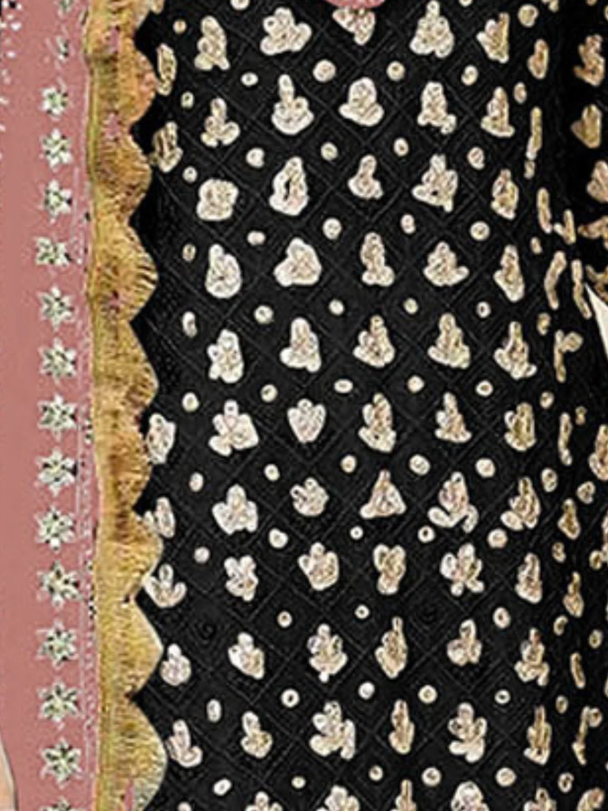 Odette Black Georgette Embroidered Semi Stitched Kurta Set For Women - Image 3