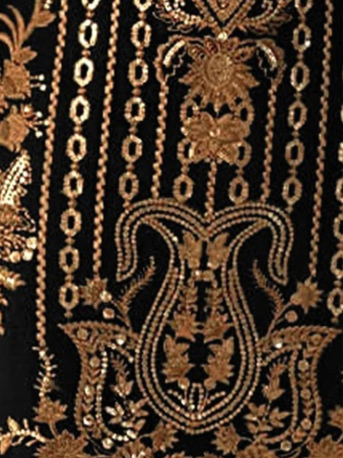 Odette Black Georgette Embroidered Semi-Stitched Kurta Set For Women - Image 3