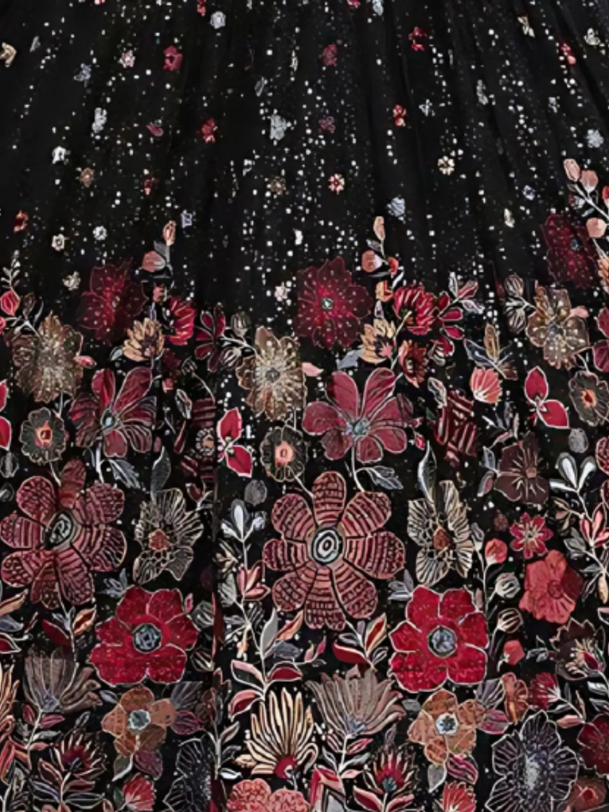 Odette Black Georgette Embroidered Semi-Stitched Lehenga For Women - Image 4