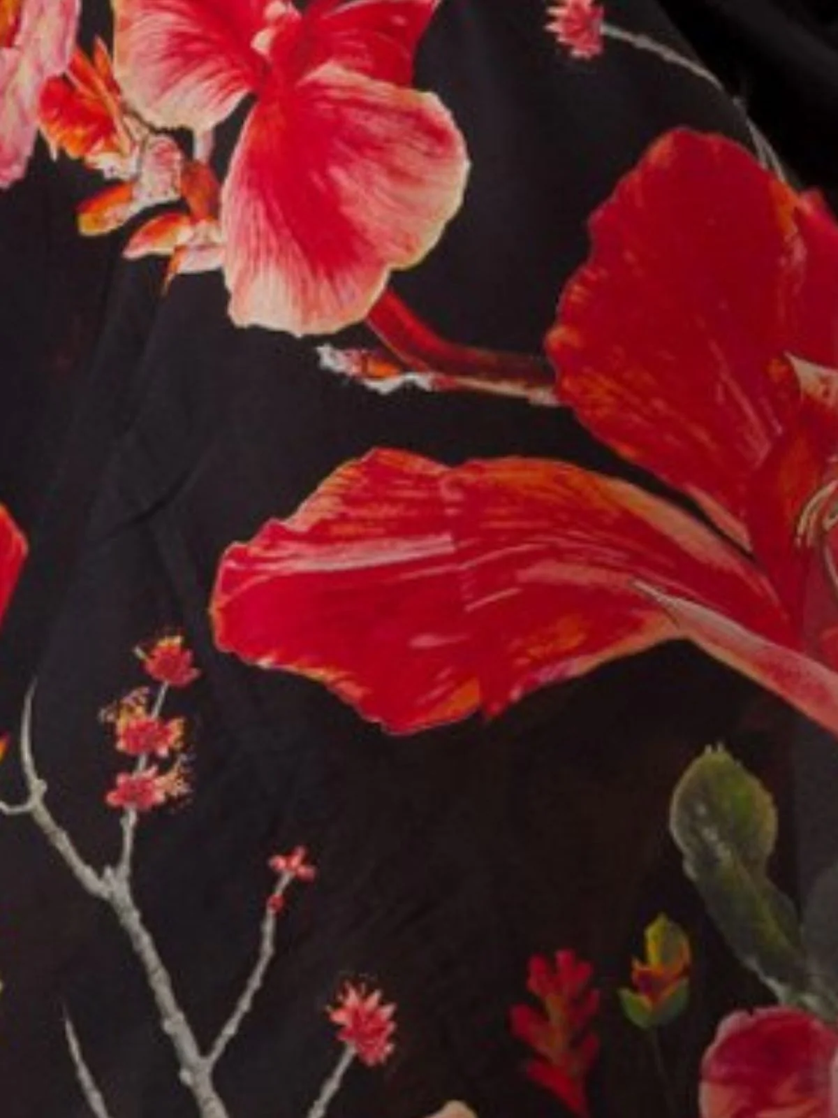 Odette Black Georgette Floral Print Saree For Women - Image 5