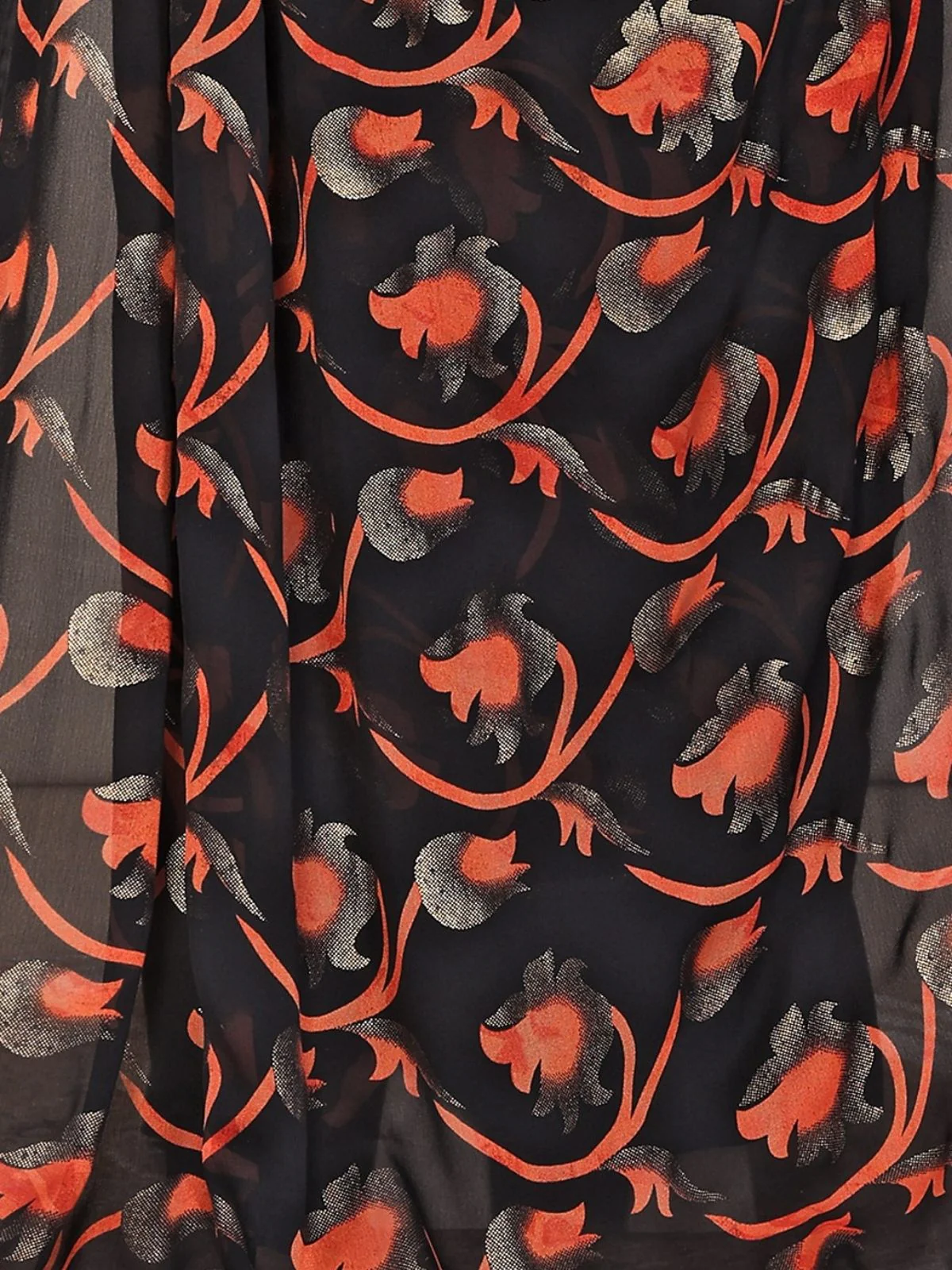 Odette Black Georgette Printed Saree For Women - Image 5