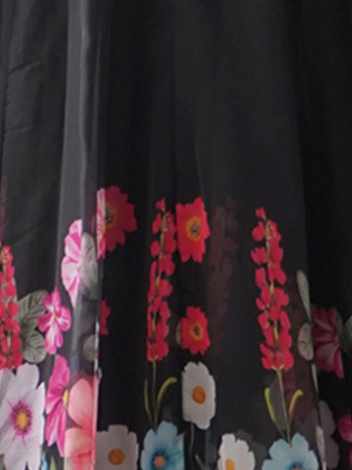 Odette Black Georgette Printed Stitched Kurta Set For Women - Image 4