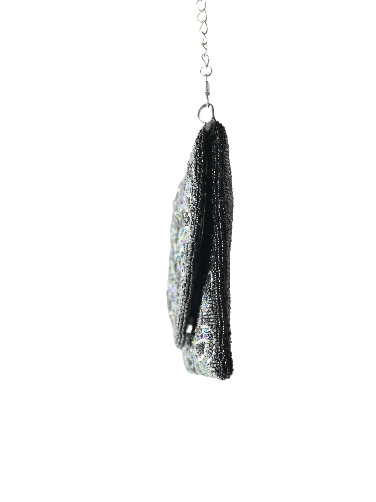 Odette Black Jute Embellished Clutch For Women - Image 5