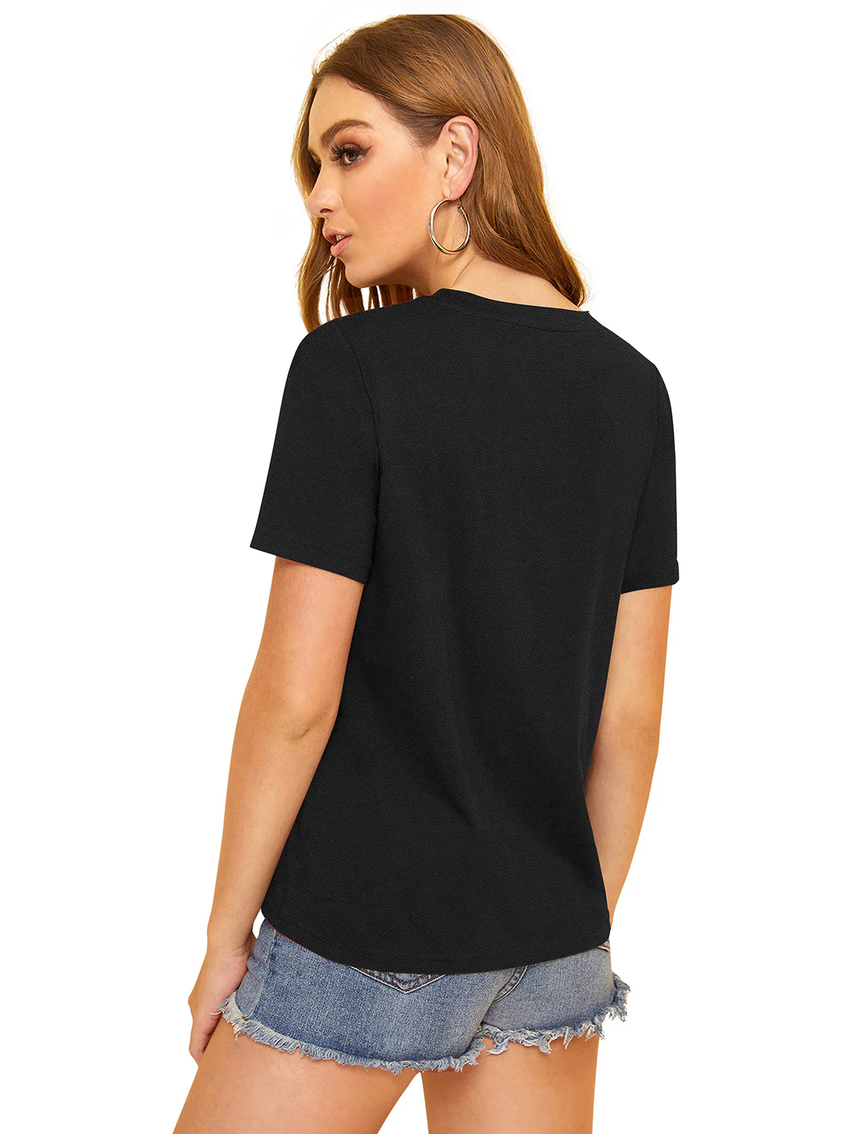 Odette Black Knit Fabric Top For Women - Image 4