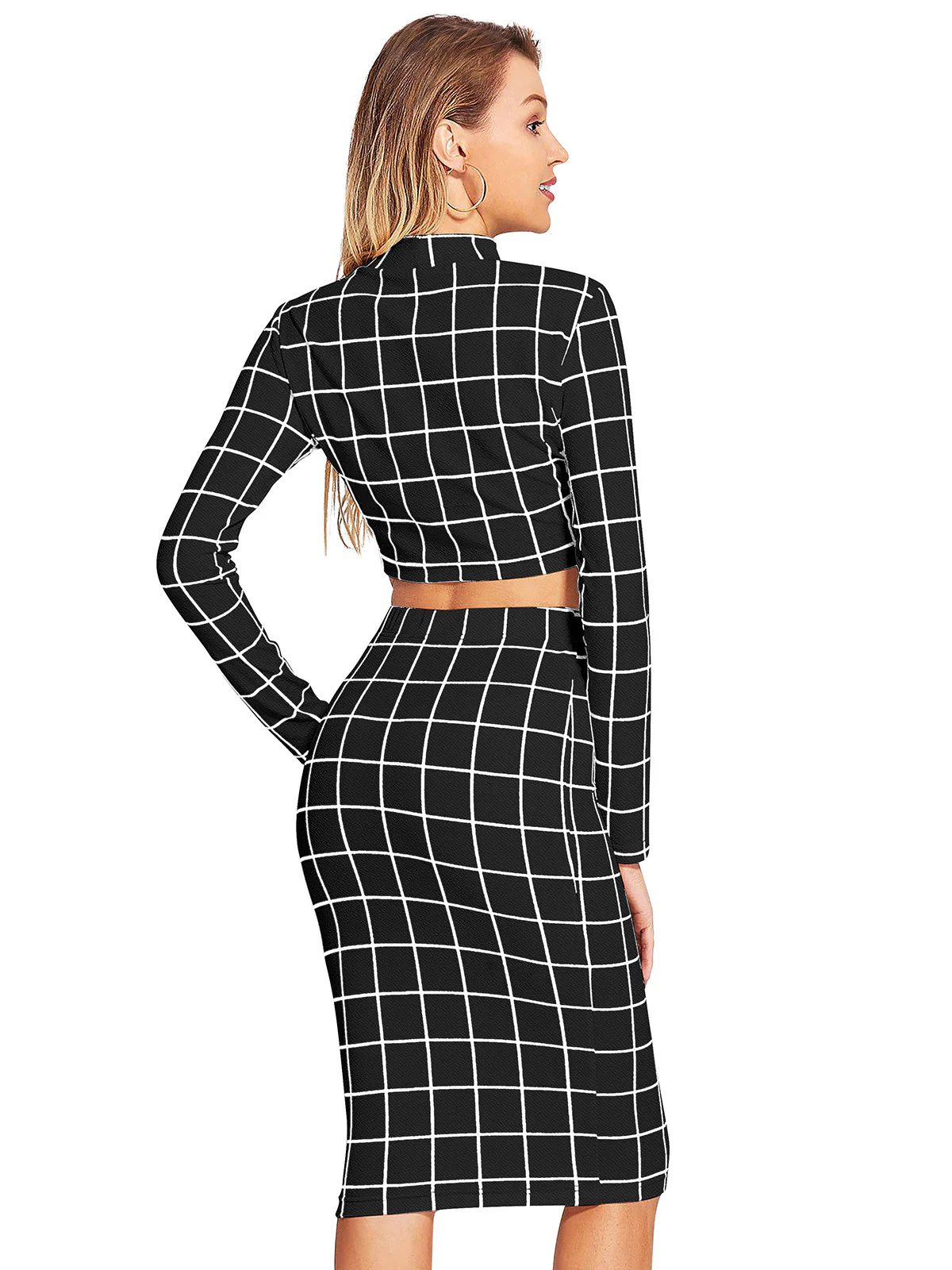 Odette Black Knit Fabric Stitched Co Ord Set For Women - Image 4