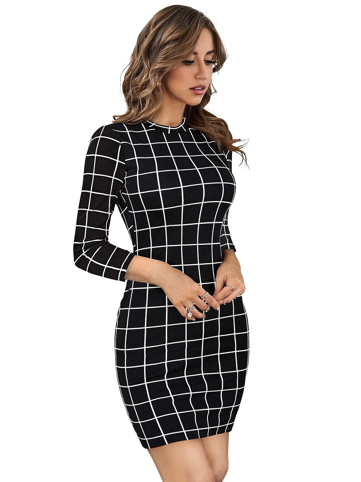Odette Black Polyester Printed Dress For Women - Image 2