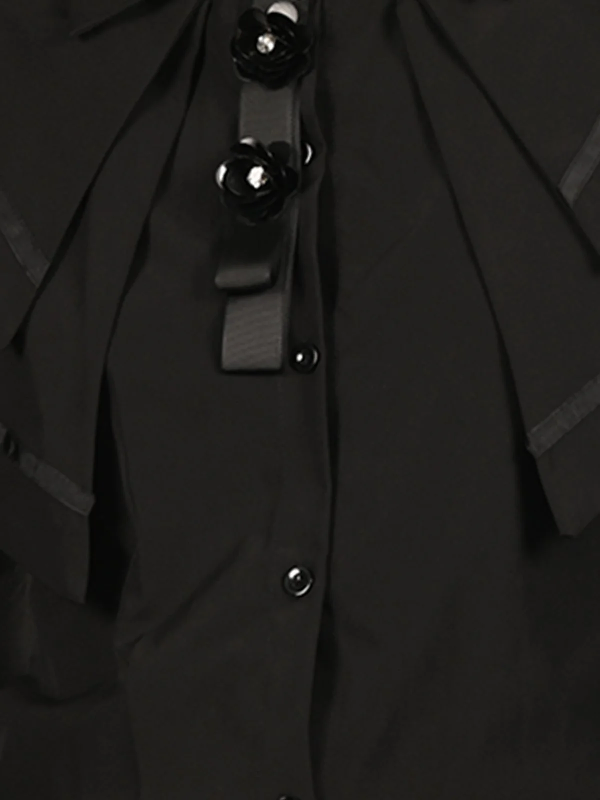 Odette Black Polyester Solid Shirt For Women - Image 5