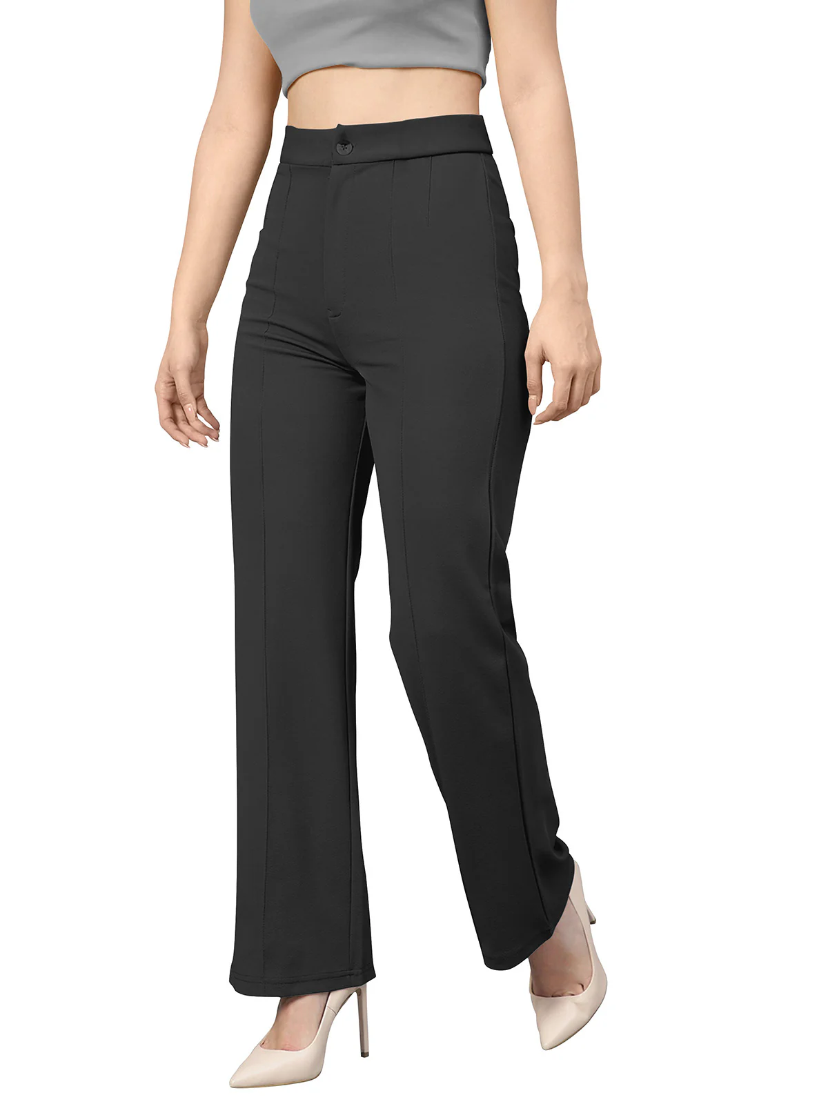Odette Black Polyester Trouser For Women - Image 3