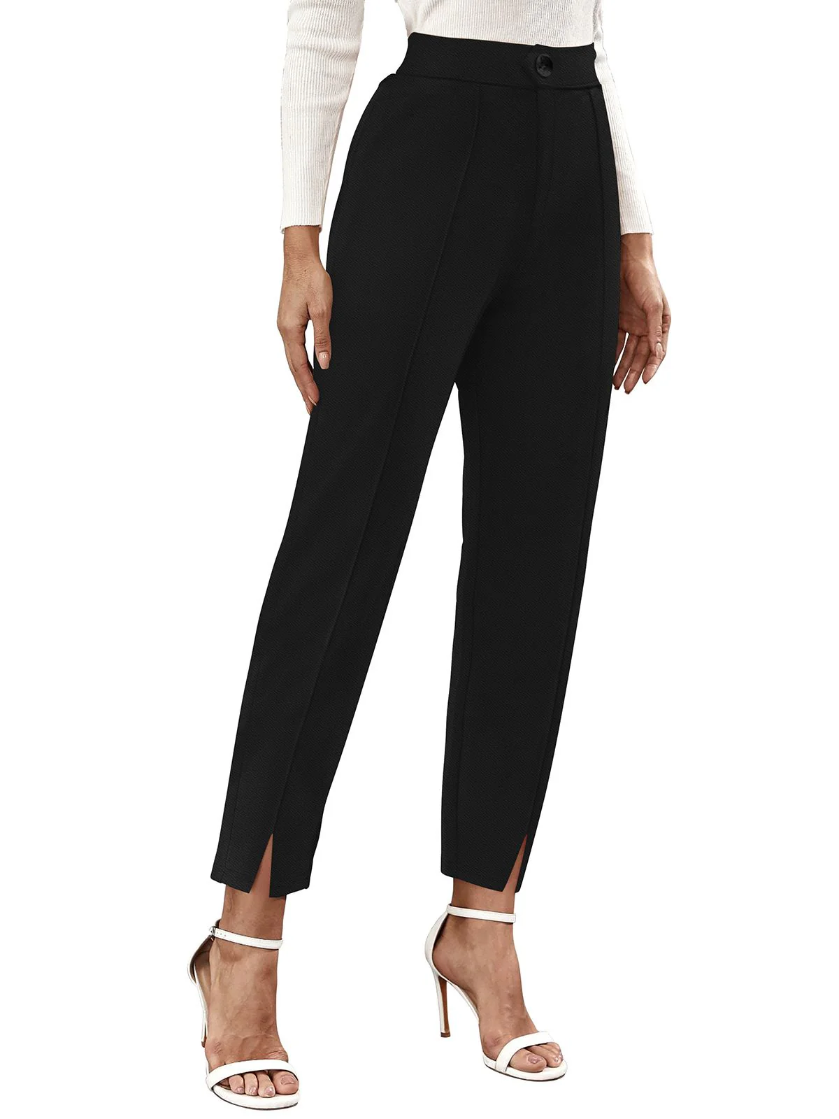 Odette Black Polyester Trouser For Women - Image 3