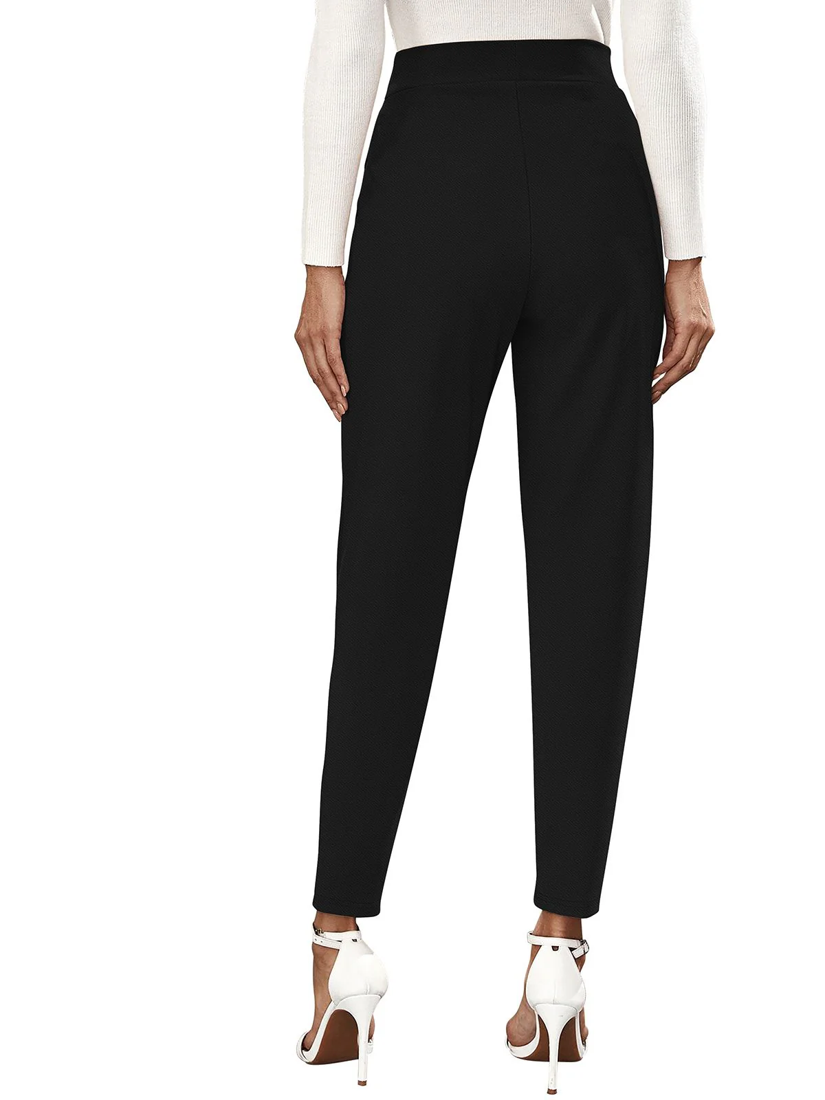 Odette Black Polyester Trouser For Women - Image 5
