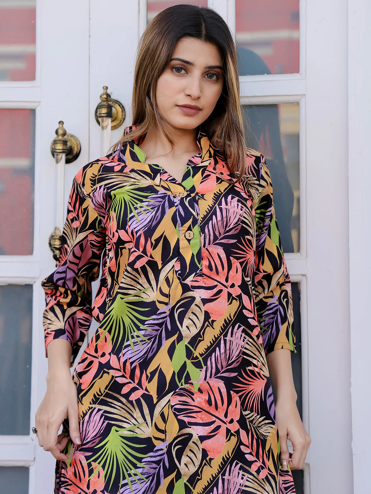 Odette Multicolor Cotton Printed Co Ord Set for Women - Image 5