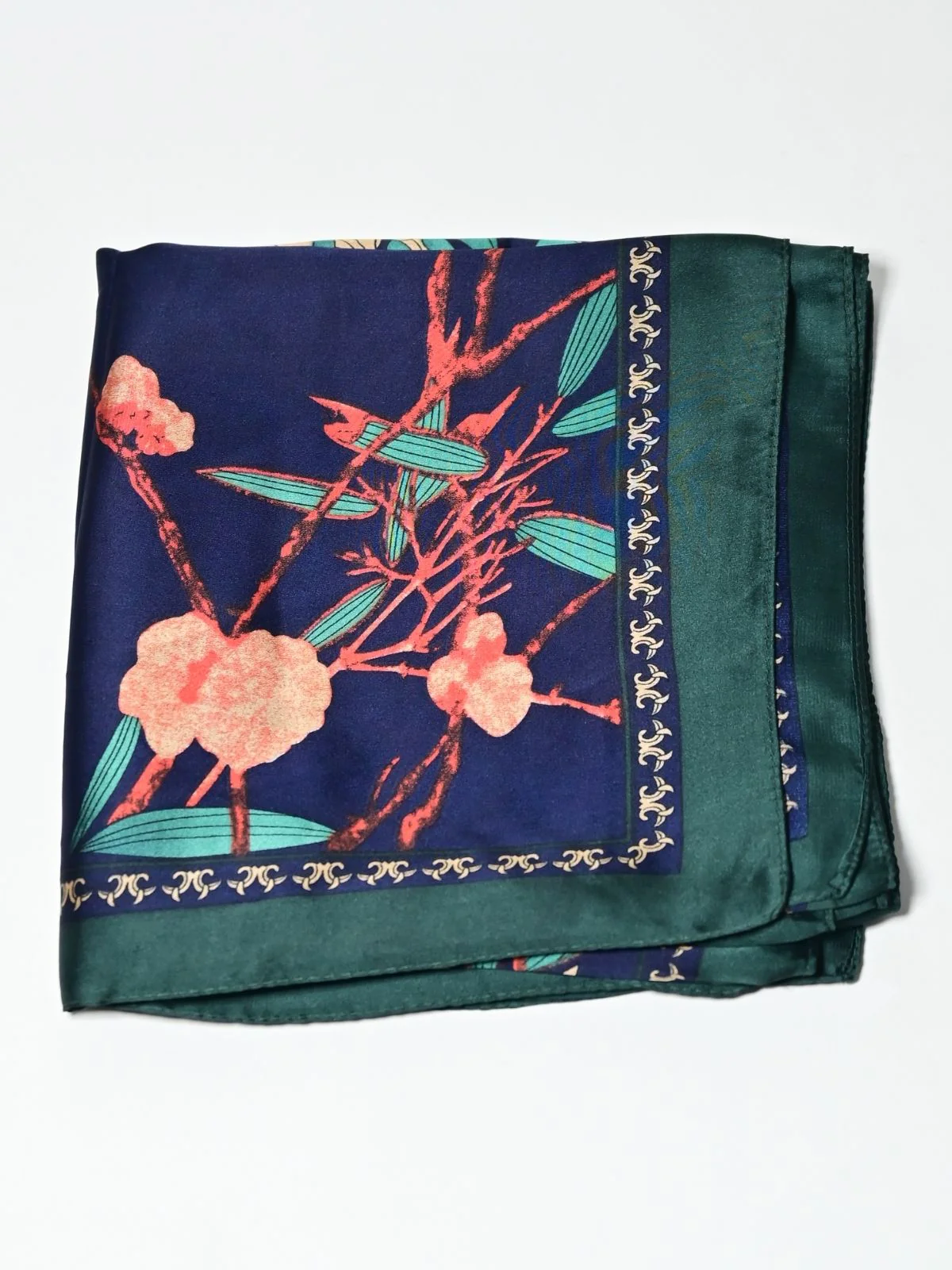Odette Black Printed Satin Scarf For Women - Image 5